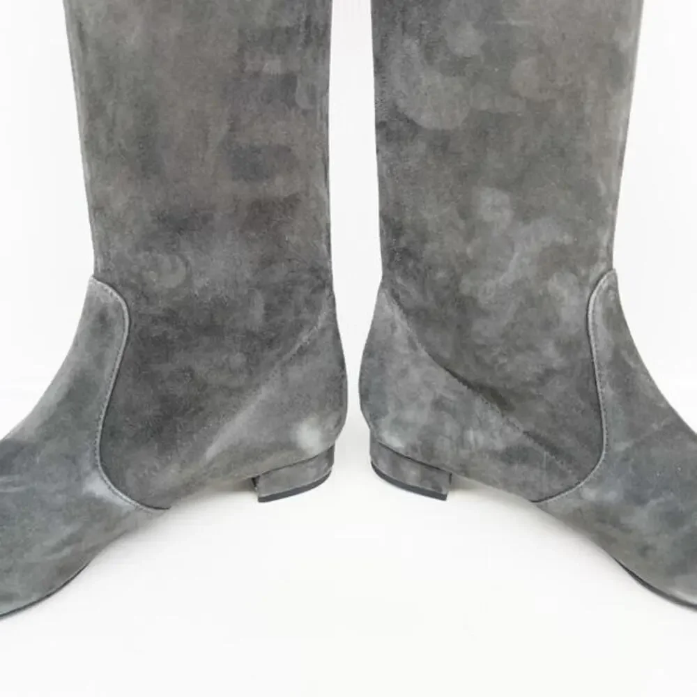 Stuart Weitzman Women's Low Land Over The‎ Knee Boots Black Suede Size 7B